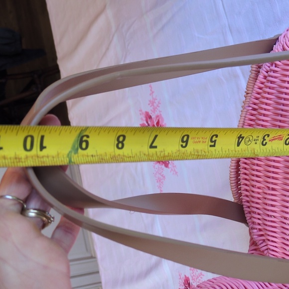 NWOT Pink Flamingo Wicker Purse Bag Basket - Picture 12 of 13